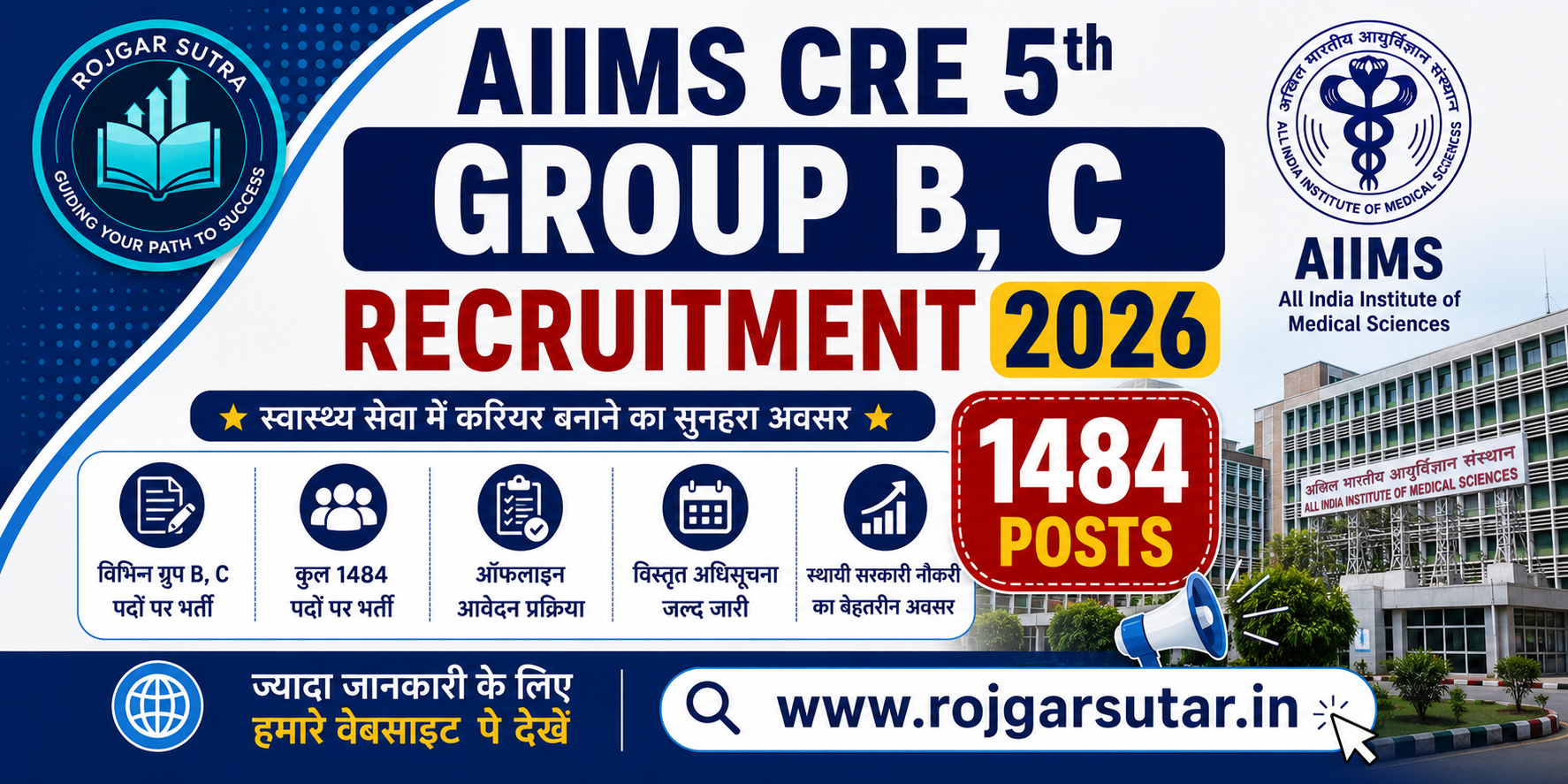 AIIMS CRE 5th Group B, C Recruitment 2026